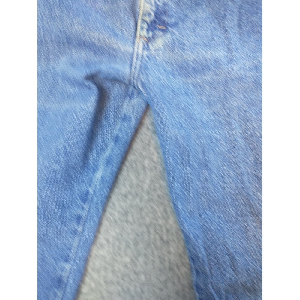 Wrangler 96501DS Mens Blue Denim Straight Leg Regular Fit Jeans 34x29 Distressed - Picture 4 of 16